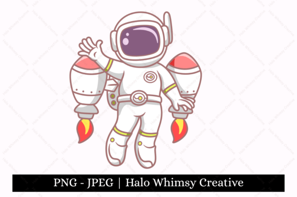 Astronaut Flying Rocket: Creative Assets for Design
