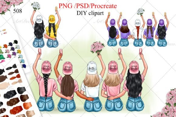 Bridesmaids in Caps: A Digital Design Kit