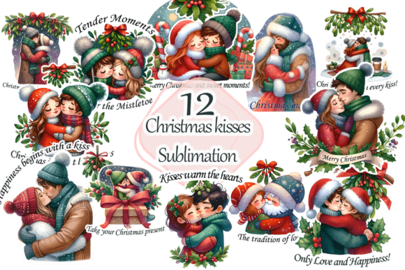 Christmas Kisses Sublimation Quotes PNG