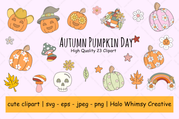 Elevating Autumn Branding with Handcrafted Autumn Pumpkin Day Clipart