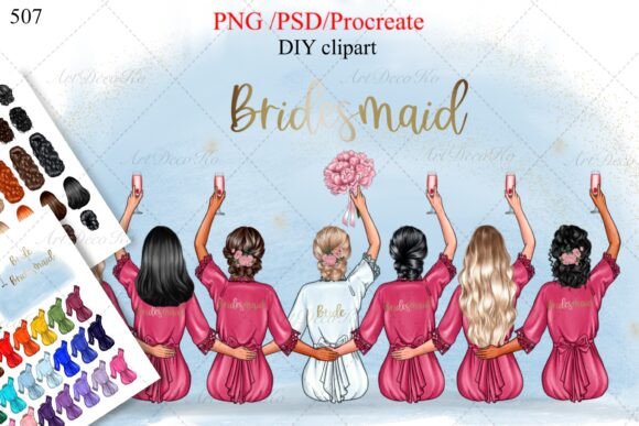 Elevating Your Wedding Brand with Custom Bridesmaids Clipart