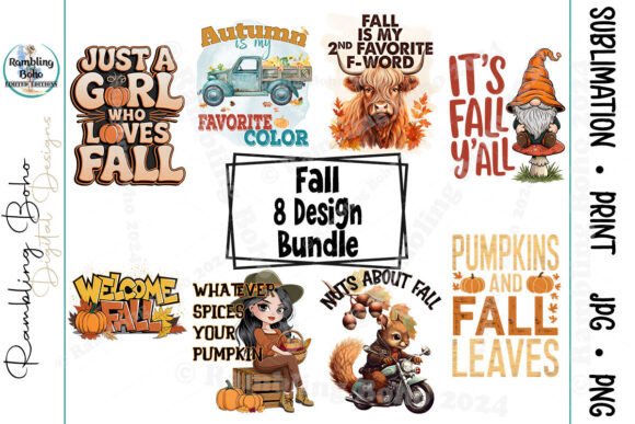 Fall Season 8 Design Bundle Sublimation