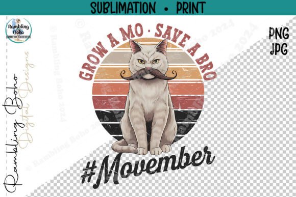 Grow a Mo Save a Bro: Cute Cat Mustache Design