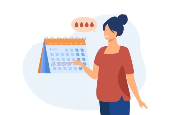 Positive Woman Checking Her Menstrual Calendar: A Visual Story of Wellness