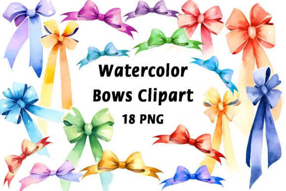 Watercolor Bows Clipart: Adding Soft Elegance to Your Creative Projects