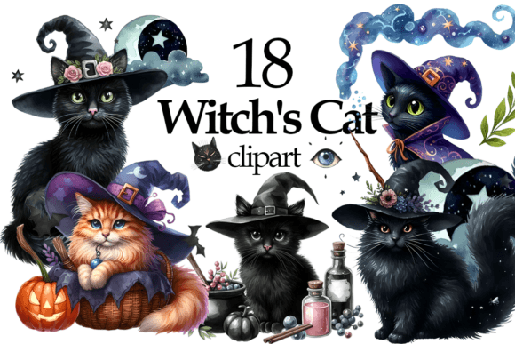 Watercolor Witch's Cat Clipart Halloween: A Creative Resource Guide